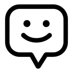 Dialog or chat vector icon with emoticons inside