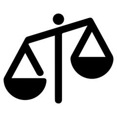 Vector icon of scales with bowls on stand