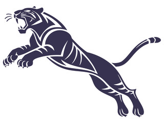 Obraz premium vector illustration of a cartoon tiger