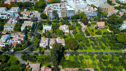 Lush Green El  Olivar Seen from Above in San Isidro District.
