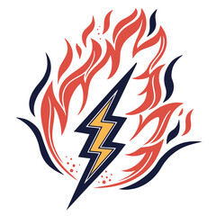 Naklejka premium abstract-flame-and-lightning-bolt-shapes-combined-.eps