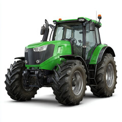 Obraz premium Photo of a green tractor is isolated on white background