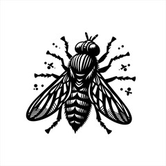 A common fly isolated on white background