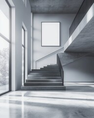 Obraz premium Modern stairway in a light-filled hall