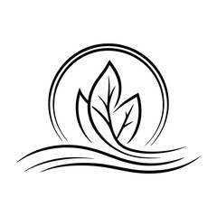 Obraz premium A Leaf Logo Clipart Illustration On Solid White Background, Leaf Icon Design