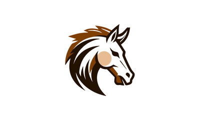 White Horse Logo – Stylized Side Profile with Elegant Curved Lines