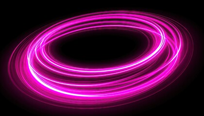 Abstract oval light trails in magenta