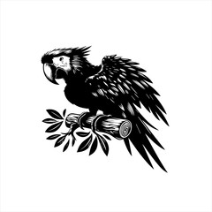 Fototapeta premium A parrot perched on a branch