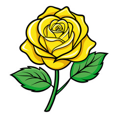 yellow rose vector illustration