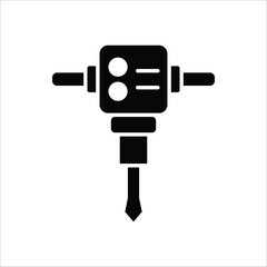 Fototapeta premium jack hammer vector icon line template