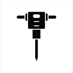 jack hammer vector icon line template