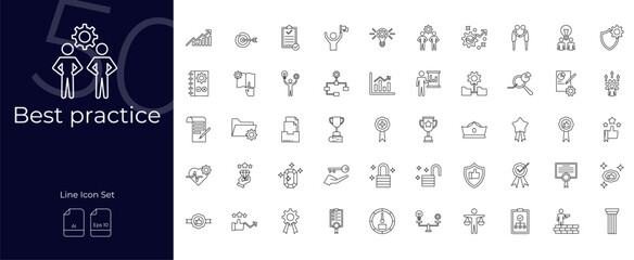 Best Practice Line Editable Icons set. Vector illustration in modern thin line style of Best Practice icons: development,improvement,standard, etc
