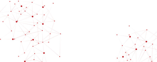 Abstract white red digital technology futuristic communication high tech concept background. Technology dots lines connect network background.	