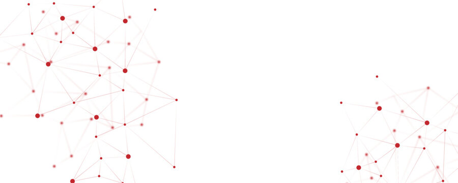 Abstract white red digital technology futuristic communication high tech concept background. Technology dots lines connect network background.	