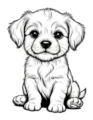 Fototapeta premium cute puppy. childrens coloring book page.