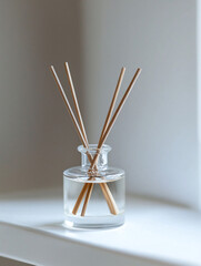 Elegant Glass Diffuser with Bamboo Sticks for Home Fragrance