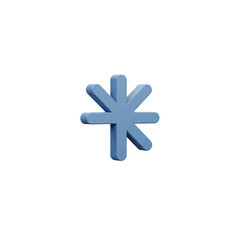 Obraz premium 3D Rendered Light Blue Asterisk Symbol on Transparent Background