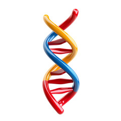 Abstract Colorful DNA Double Helix 3D Rendering