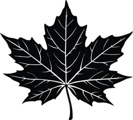 Naklejka premium Flat Maple Leaf Silhouette Vector Graphic for Clipart and Creative Design