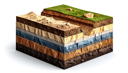 Cross-section of geological layers