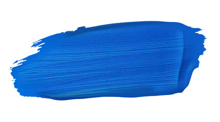 Fototapeta premium Hand painted stroke of blue paint brush isolated on transparent background