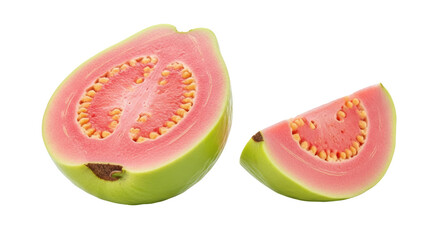 Isolated Sliced Pink Guava, Tropical Fruit