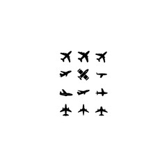Airplanes set silhouette vector illustration