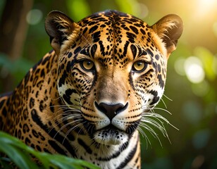 Fototapeta premium Close-up of a jaguar in jungle