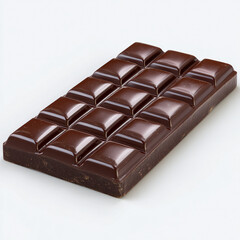 Naklejka premium Photo of a block of dark chocolate isolated on white background, closeup