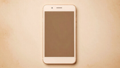 Minimalist image of a modern smartphone with a blank screen, ideal for mockups, UI/UX design presentations, or advertising.