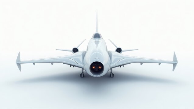Futuristic aircraft design against a plain background. - Powered by Adobe