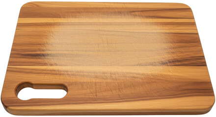 Isolated Wooden Cutting Board with Handle
