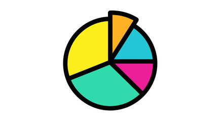 Colorful pie chart representing data distribution with various segments.