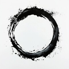 The simplicity and elegance of a black ink Enso on a white canvas.