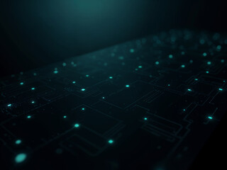 Diagonal Circuit Line Background on Matte Black Surface