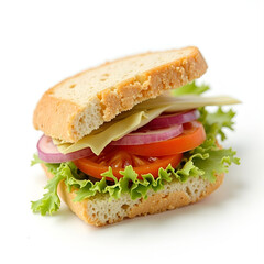 Ingredients for sandwich preparation—bread, cheese.