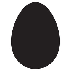 Black egg shape on a white background, minimalist vector design element, isolated.