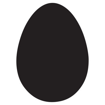 Black egg shape on a white background, minimalist vector design element, isolated.