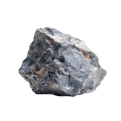 Obraz premium Gray-brown, rough rock, isolated on black