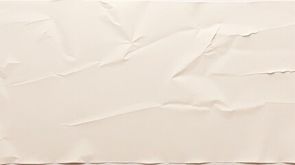 Macro shot of a crumpled sheet of beige paper. Prominent folds and shadows create an abstract pattern.