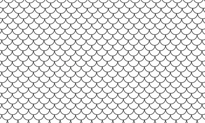 Fototapeta premium Shingles roof seamless pattern. House roof tile texture. Geometric shape design. Metal construction grid. Fish scales. Vector illustration isolated on white&nbsp;background.&nbsp;EPS&nbsp;10&nbsp;. 