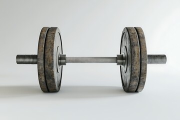 Naklejka premium Dumbbell for strength training in the gym. Weightlifting equipment for fitness and exercise