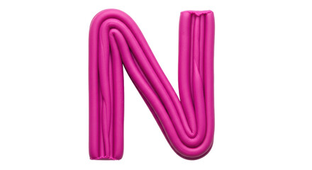 Isolated Letter N of modeling clay