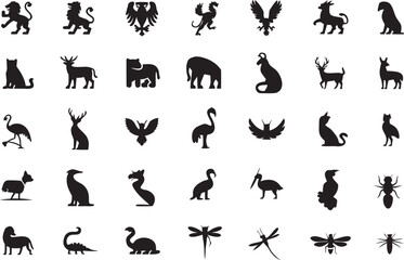 Naklejka premium Silhouette of a heraldic lion rampant with a sword medieval