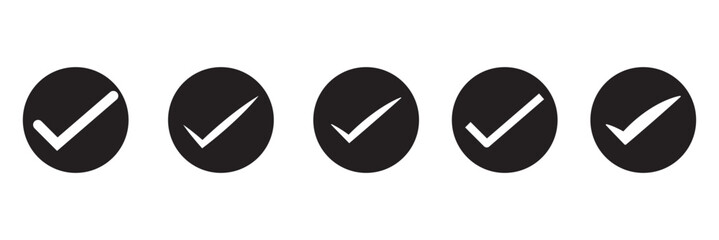 check mark icon button set. check box icon with right or correct buttons and yes checkmark tick box icons - checkbox symbol sign. check mark box square frame. vector illustration. © Ankita
