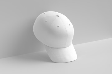 Blank cap mockup beside the wall