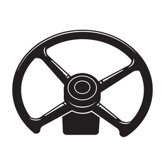 Fototapeta premium Classic black and white illustration featuring a detailed outline of a vintage car steering wheel perfect for design projects