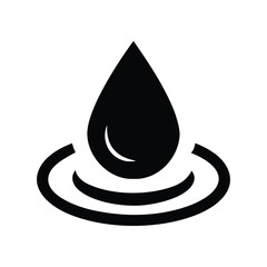 Minimalist Water Droplet Icon Flat Monochrome Vector Symbol