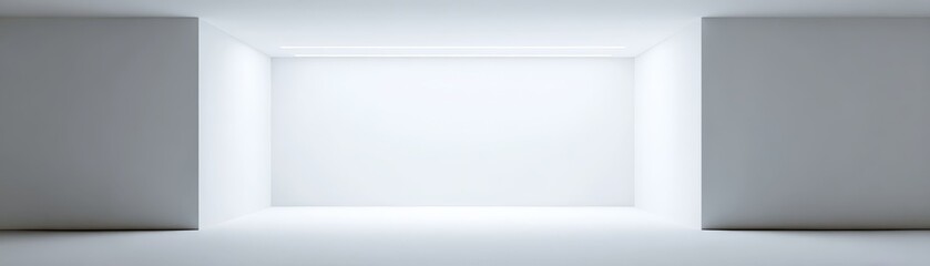 Spacious and bright empty white room with natural light, ideal for modern interior design architectural visualization