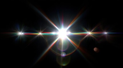 Shining Light Burst with Rainbow Flare and Prismatic Effects, Emitting Powerful Energy into the Darkness, Sparkling Brilliance, and Vibrant Colors